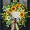 24-Inch Handmade Spring & Summer Wreath – Sunflowers, Daisies, Greenery, Welcome Sign & Bow for Front Door, Porch, Home Decor & Gifts